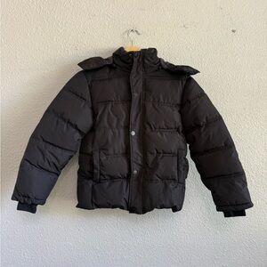 GGLeaf Boys Hooded Puffer Jacket Sid‎ 8 EUC Removable Hood
